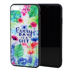 iPhone 8 Plus / 7 Plus Design Tempered Glass Hybrid Case (Gift)